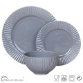 18PCS em relevo Dinner Set Striped Design